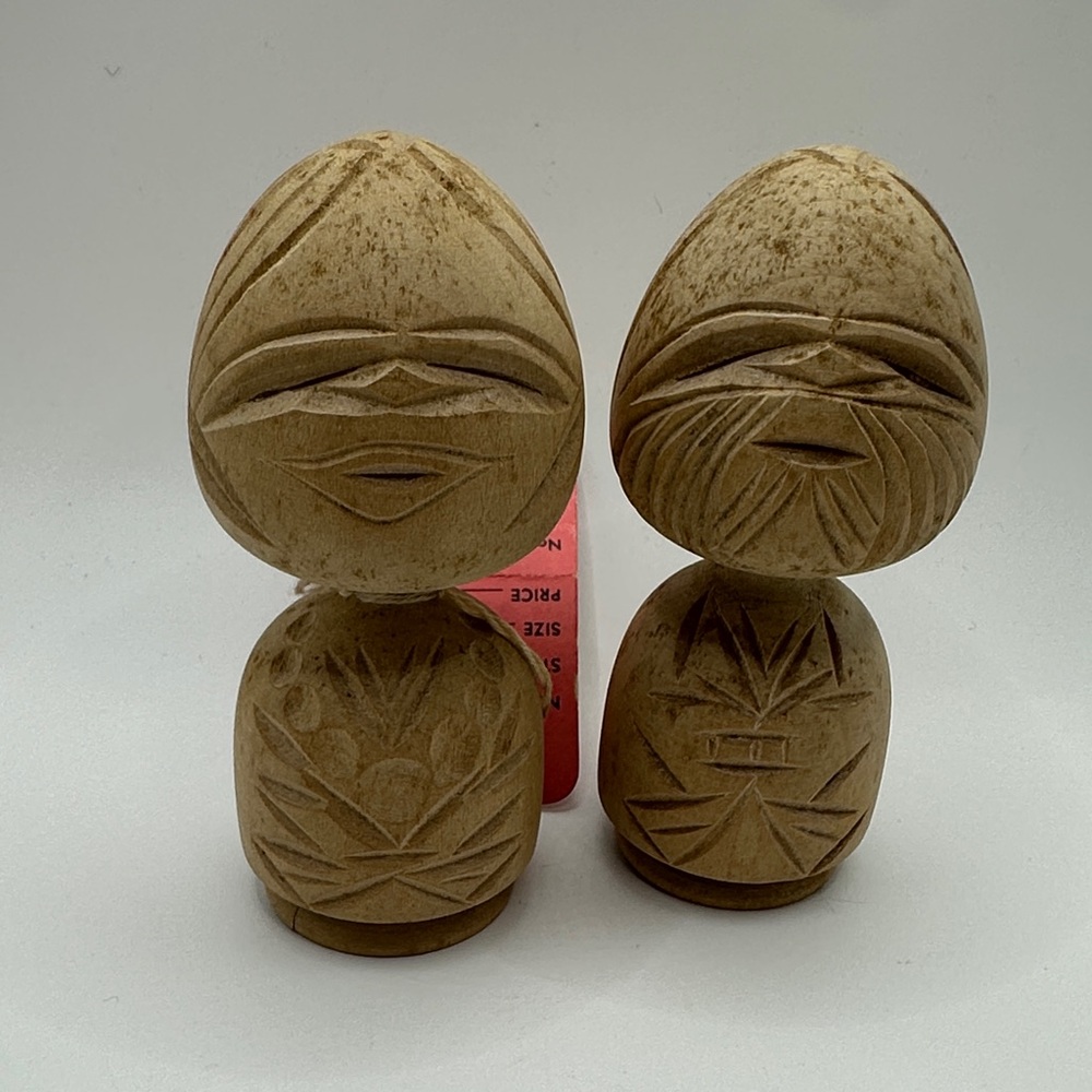 Kokeshi doll, a traditional Japanese wooden dolls set of 2
